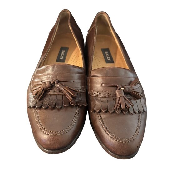 Vintage Bally Men's Leather Loafers Tassels & Fringe, Size 9D - Picture 2 of 9